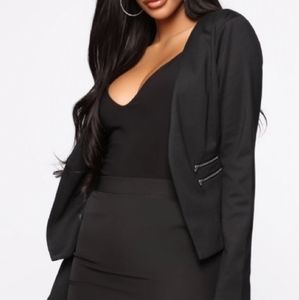 Double Zip Black Blazer